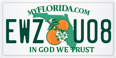 FL license plate EWZU08