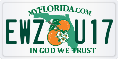 FL license plate EWZU17
