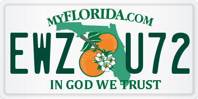 FL license plate EWZU72