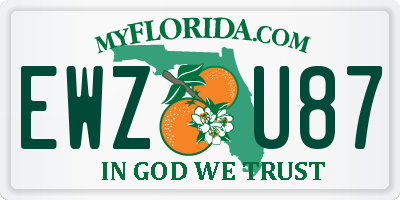 FL license plate EWZU87