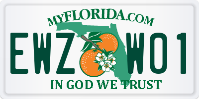 FL license plate EWZW01