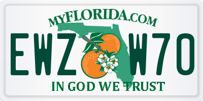 FL license plate EWZW70