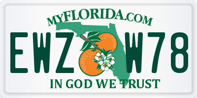 FL license plate EWZW78