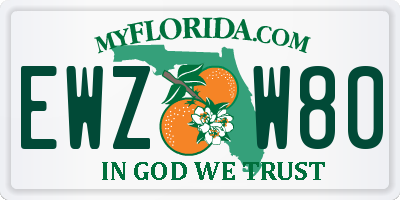 FL license plate EWZW80