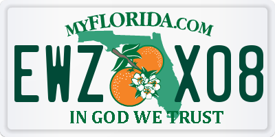 FL license plate EWZX08