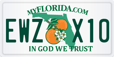 FL license plate EWZX10