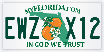 FL license plate EWZX12