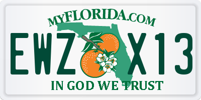 FL license plate EWZX13