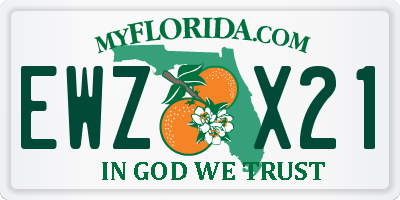 FL license plate EWZX21