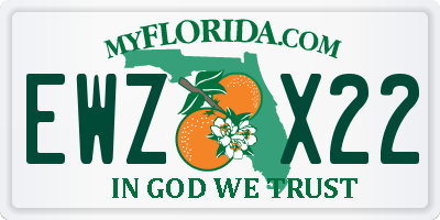 FL license plate EWZX22