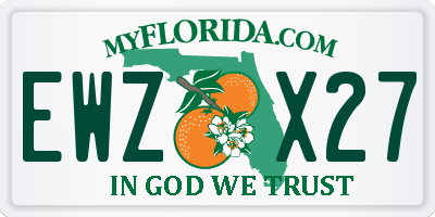 FL license plate EWZX27