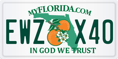 FL license plate EWZX40