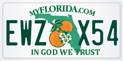 FL license plate EWZX54