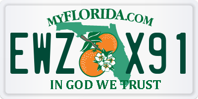 FL license plate EWZX91