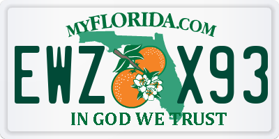 FL license plate EWZX93