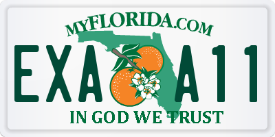 FL license plate EXAA11