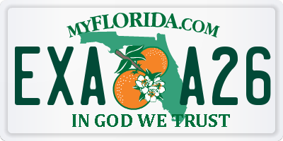 FL license plate EXAA26