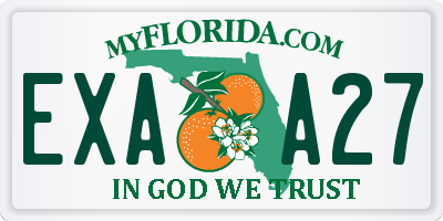 FL license plate EXAA27