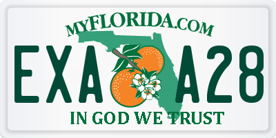 FL license plate EXAA28