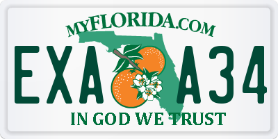 FL license plate EXAA34
