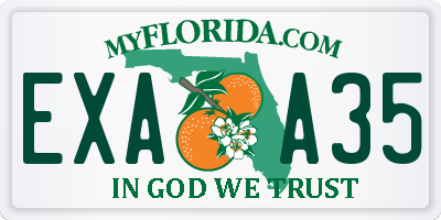 FL license plate EXAA35