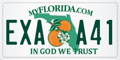 FL license plate EXAA41