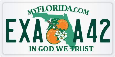 FL license plate EXAA42
