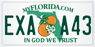 FL license plate EXAA43
