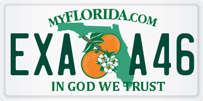 FL license plate EXAA46