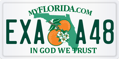 FL license plate EXAA48
