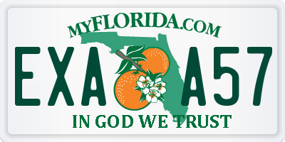 FL license plate EXAA57