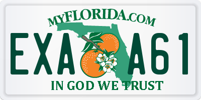 FL license plate EXAA61