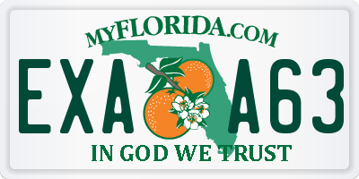 FL license plate EXAA63