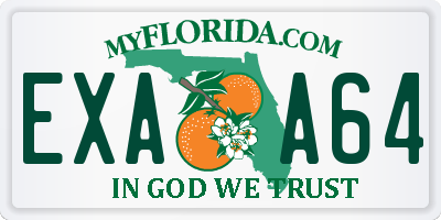 FL license plate EXAA64