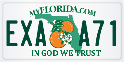 FL license plate EXAA71
