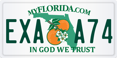 FL license plate EXAA74