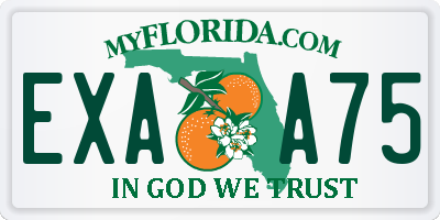 FL license plate EXAA75