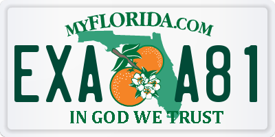 FL license plate EXAA81