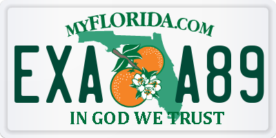 FL license plate EXAA89