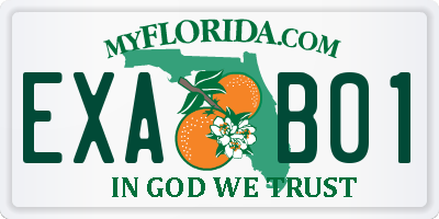 FL license plate EXAB01