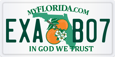 FL license plate EXAB07