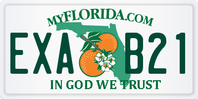 FL license plate EXAB21