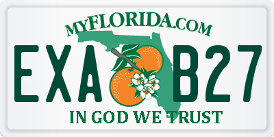 FL license plate EXAB27