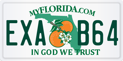 FL license plate EXAB64