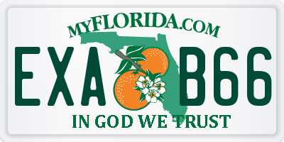 FL license plate EXAB66