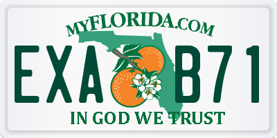 FL license plate EXAB71