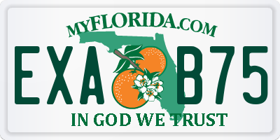 FL license plate EXAB75