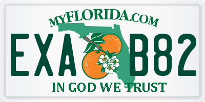FL license plate EXAB82