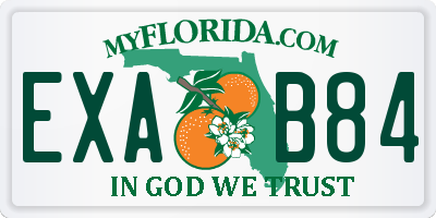FL license plate EXAB84