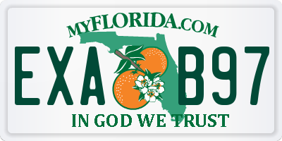 FL license plate EXAB97